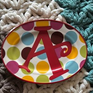 Colorful Polka Dot Oval Plate